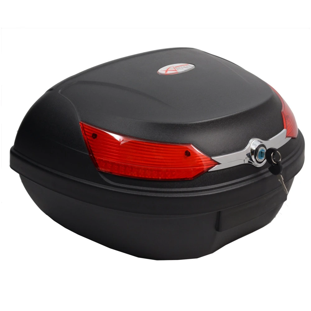 08018 Fekete Univerzális Motoros Top Case Scooter Doboz XXL 46 L 2 Sisakhoz