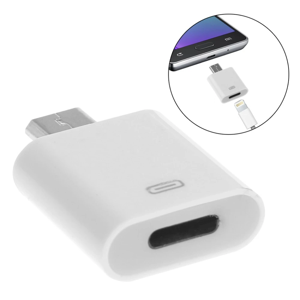 8 tűs Lightning anya–Micro USB apa adapter Apple és Androidhoz