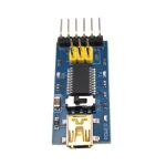 Vista lateral del adaptador USB FTDI FT232RL para Arduino con selección de voltaje
