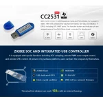 Adaptador USB Zigbee CC2531 conectado a una Raspberry Pi para domótica