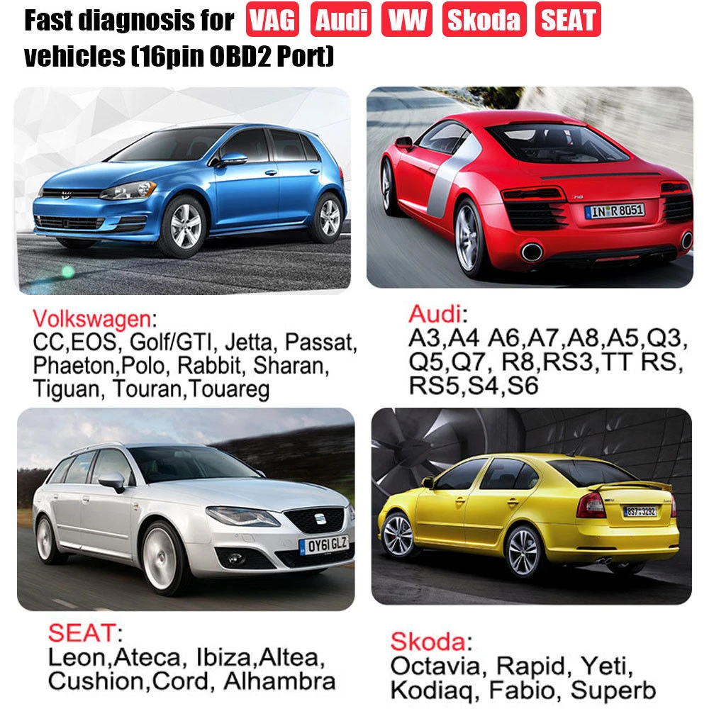 Ancel VD500 OBD2 VW, Audi, Seat és Skoda modellekhez