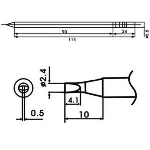 Aoyue LF-24D forrasztópáka hegy beépített ellenállással forrasztóállomásokhoz