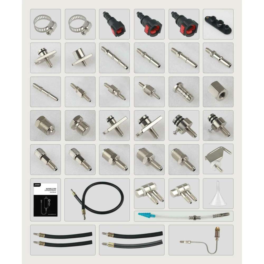 AUTOOL C100 benzinbefecskendező-tisztító adapterekkel