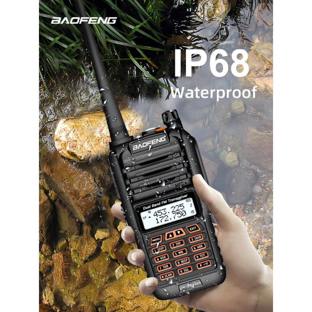 Baofeng UV9R Plus nagy hatótávú walkie-talkie, 160 csatorna VHF/UHF