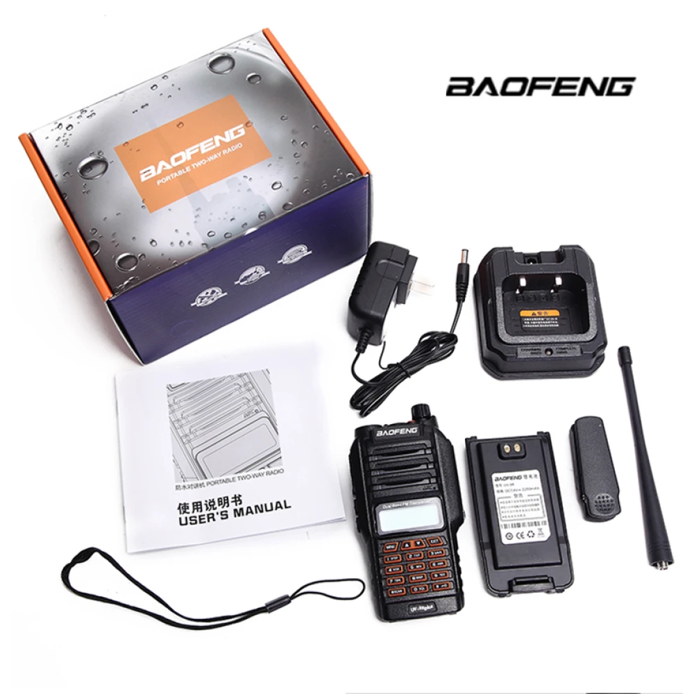 Baofeng UV9R Plus nagy hatótávú walkie-talkie, 160 csatorna VHF/UHF