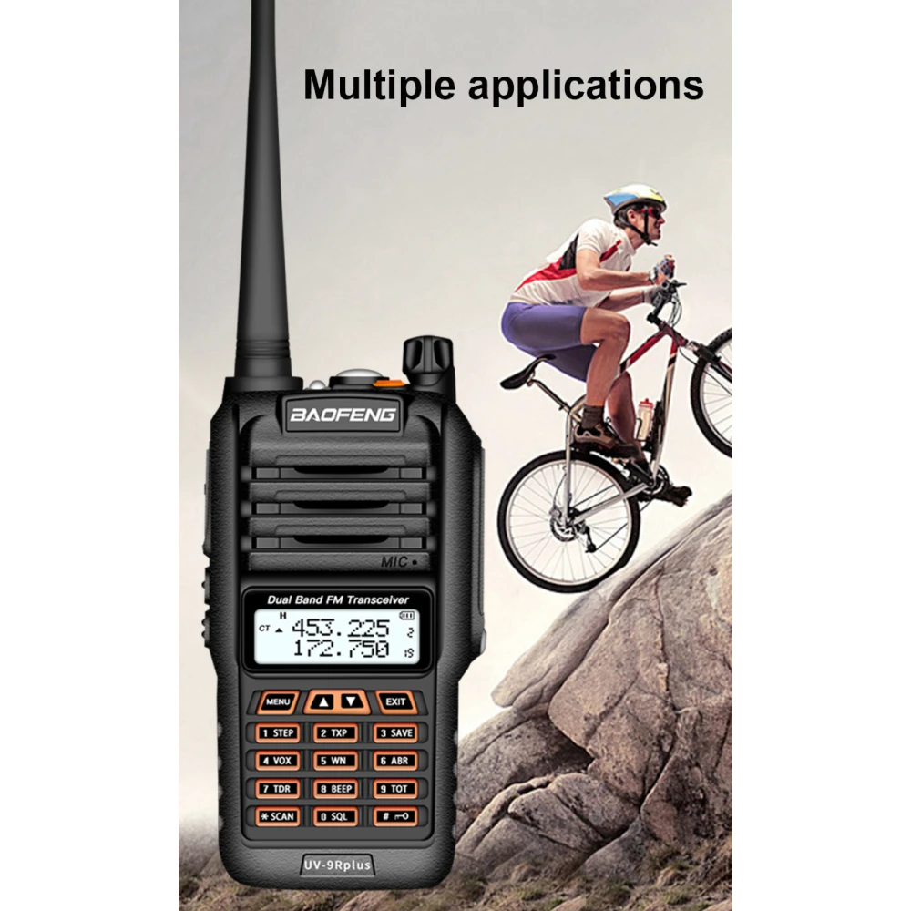 Baofeng UV9R Plus nagy hatótávú walkie-talkie, 160 csatorna VHF/UHF