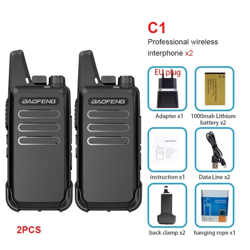 Vista frontal del Baofeng Walkie Talkie T20 con pantalla y botones de control
