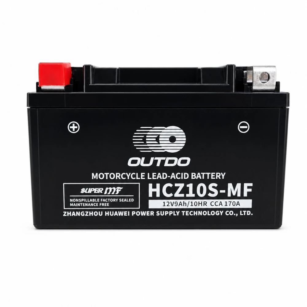 Motor AGM akkumulátor 12V 9Ah OUTDO HCZ10S-MF - Kompatibilis Yuasa YTZ10S(-BS) / GTZ10S / ETZ10S