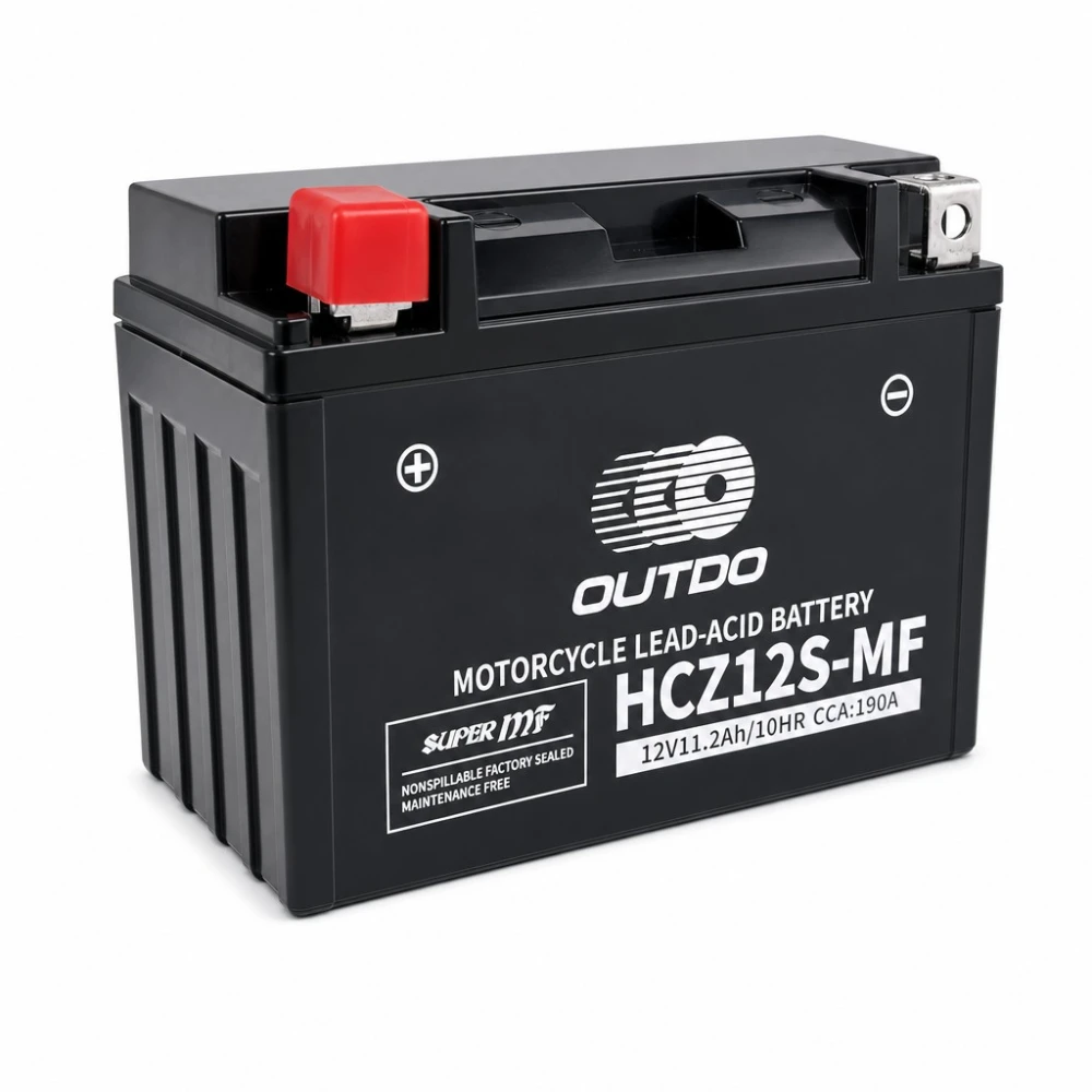 Motorkerékpár akkumulátor AGM 12V 11.2Ah OUTDO HCZ12S-MF - Kompatibilis: Yuasa YTZ12S(-BS) / GTZ12S / ETZ12S