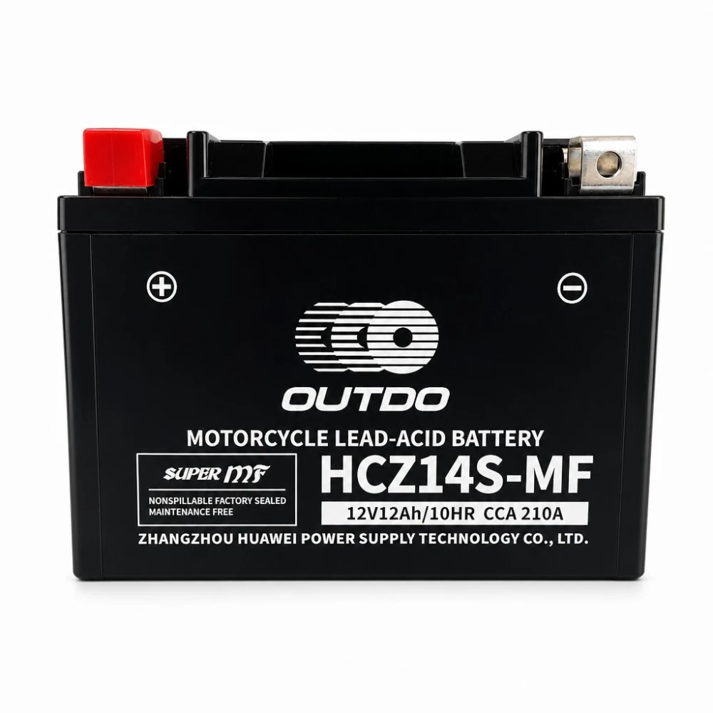 Motorkerékpár AGM akkumulátor 12V 12Ah OUTDO HCZ14S-MF - Kompatibilis Yuasa YTZ14S(-BS) / GTZ14S / ETZ14S