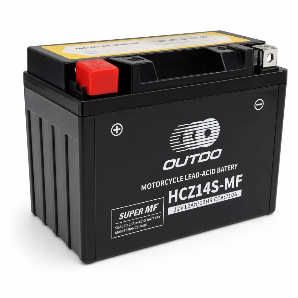 Motorkerékpár AGM akkumulátor 12V 12Ah OUTDO HCZ14S-MF - Kompatibilis Yuasa YTZ14S(-BS) / GTZ14S / ETZ14S