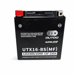 Motorkerékpár akkumulátor AGM 12V 14Ah OUTDO UTX16-BS(MF) - Kompatibilis Yuasa YTX16-BS / GTX16-BS / ETX16-BS / 16-B