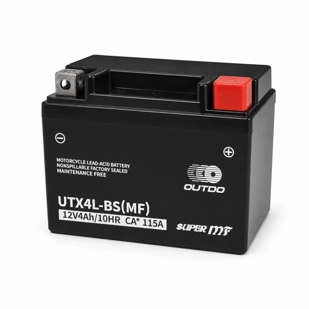 Motor Akkumulátor AGM 12V 4Ah OUTDO UTX4L-BS(MF) - Kompatibilis Yuasa YTX4L-BS / GTX4L-BS / ETX4L-BS
