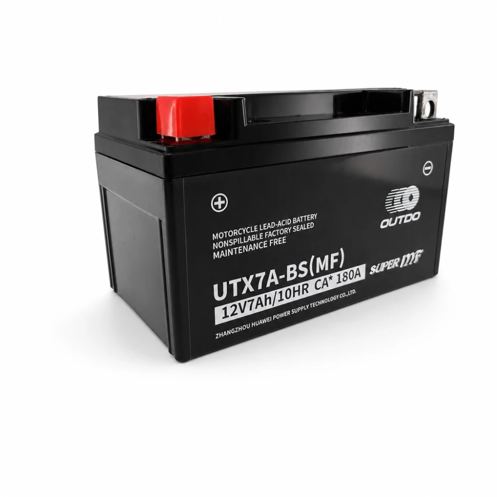Motorkerékpár akkumulátor AGM 12V 7Ah OUTDO UTX7A-BS(MF) - Kompatibilis Yuasa YTX7A-BS / GTX7A-BS / ETX7A-BS