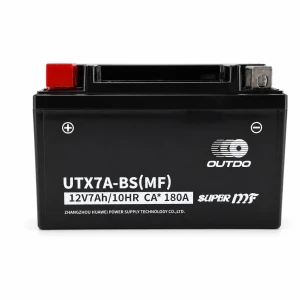 Motorkerékpár akkumulátor AGM 12V 7Ah OUTDO UTX7A-BS(MF) - Kompatibilis Yuasa YTX7A-BS / GTX7A-BS / ETX7A-BS