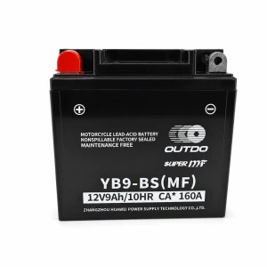 Motor AGM Akkumulátor 12V 9Ah OUTDO YB9-BS(MF) - Kompatibilis Yuasa YB9-B / GS GM9Z-3B-1 / GS YB9-B / 12N9-4B-1 (flooded)