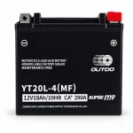 Motorkerékpár akkumulátor AGM 12V 18Ah OUTDO YT20L-4(MF) - Kompatibilis Yuasa YTX20L-BS / GTX20L-BS / ETX20L-BS / Y50-N18L-A