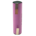 Batería 18650 con lengüeta para soldar en detalle