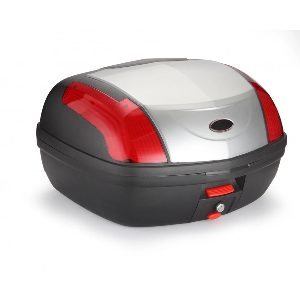 46 literes univerzális ezüst motoros doboz - XXL topcase zárral