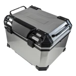 Univerzális motoros topcase 45L ezüst - szögletes sisaktartó doboz 1 sisakhoz