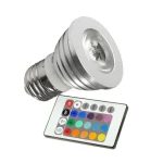 RGB LED E27 3W izzó távirányítóval, sokoldalú világításhoz