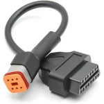 Harley Davidson OBD1 6 tűs–OBDII 16 tűs adapterkábel diagnosztikához