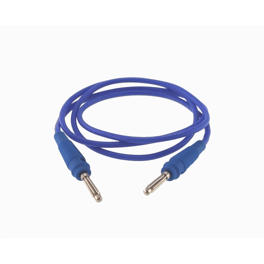 Cable azul de prueba con conectores banana macho a macho de 4mm