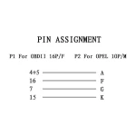 Conector macho de 10 pines y conector hembra de 16 pines para diagnóstico Opel