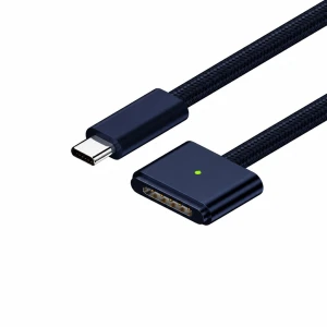 USB-C – MagSafe 3 140W töltőkábel MacBook Pro és Air – 2 m fonott, Éjfekete