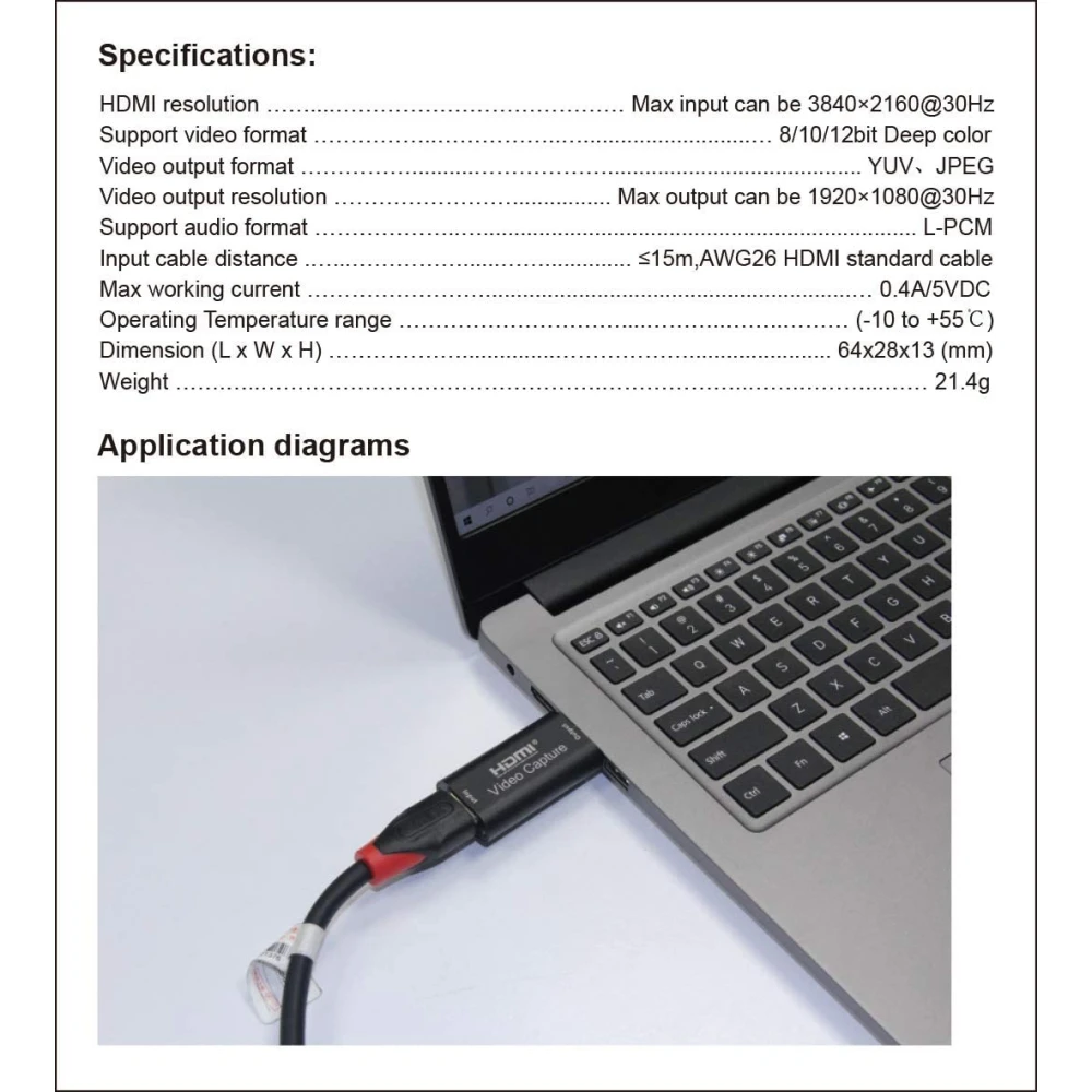 HDMI USB 1080P videó rögzítő streaminghez, játékhoz és videókonferenciához