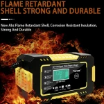 Detalle de la pantalla LCD digital del cargador inteligente de batería 12V 6A