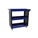Professzionális műhelykocsi 3 polccal, oldaltálcákkal és kampókkal a műhely rendszerezéséhez