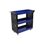 Professzionális műhelykocsi 3 polccal, oldaltálcákkal és kampókkal a műhely rendszerezéséhez