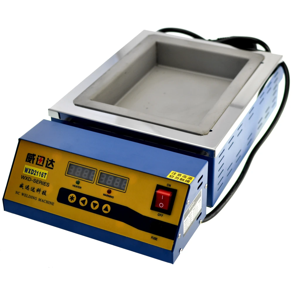 Vista frontal del Ceramic Solder Pot 600w con pantalla indicadora de temperatura