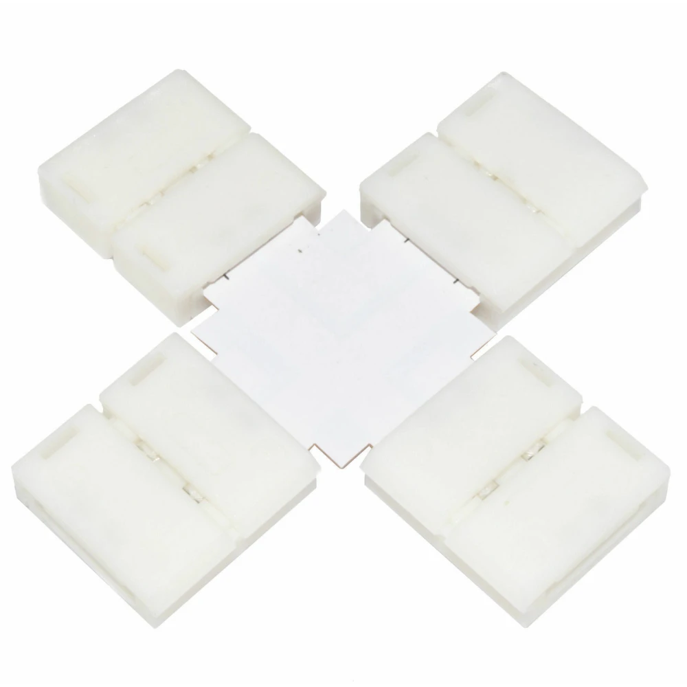 LED klipszes X alakú csatlakozó 10mm 4Pin 5050 RGB