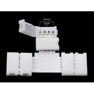 LED T alakú csatlakozó 4 pin 10mm 5050 RGB LED szalagokhoz YourLed
