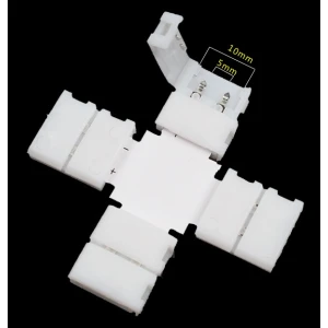 X alakú LED klipszes csatlakozók 10mm 2 pin 5050 RGB LED szalaghoz