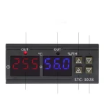 Controlador digital de temperatura y humedad STC-3028 con caja de material ABS