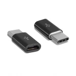 Fekete micro USB 2.0 anya–USB-C apa USB 3.1 Type-C átalakító