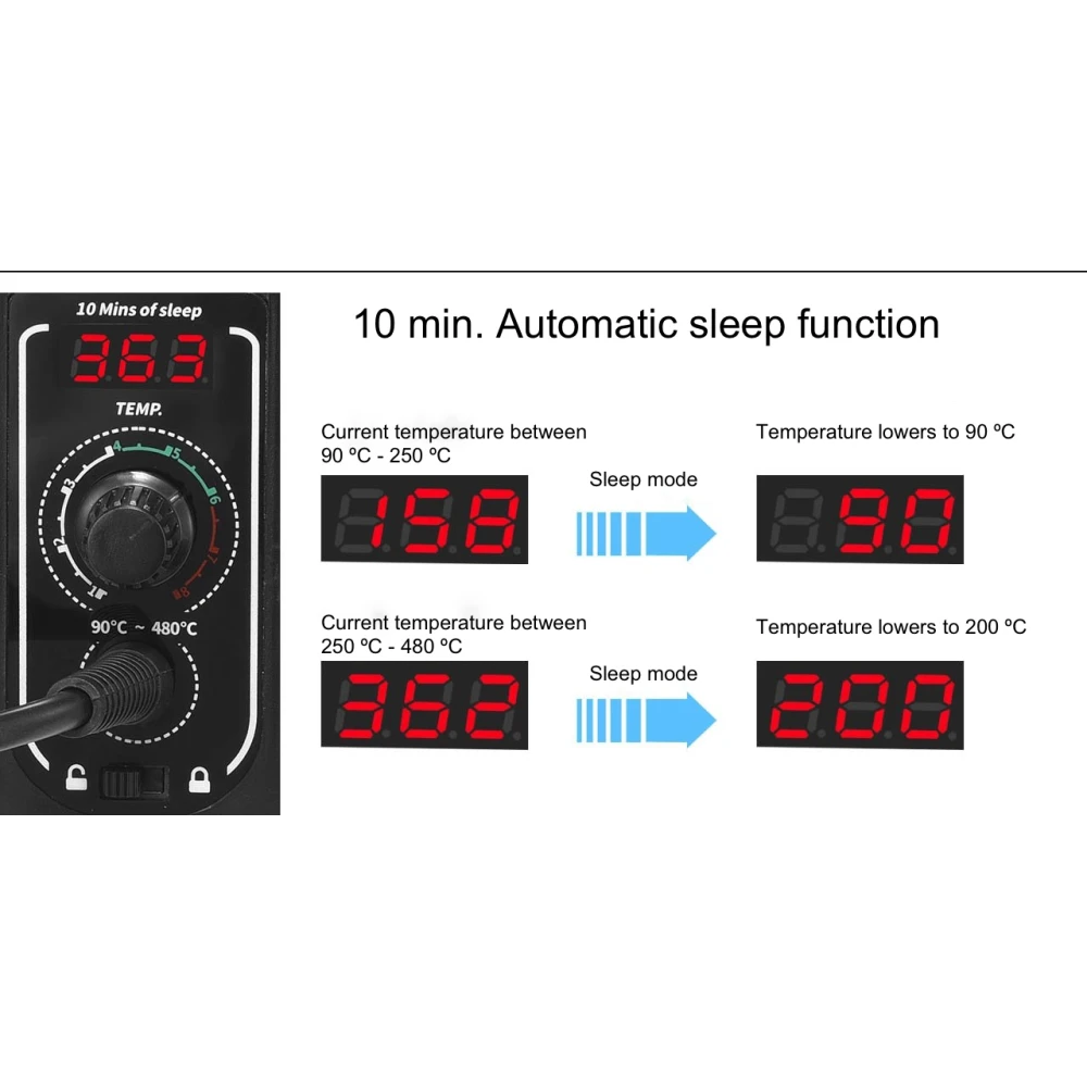 Mlink S1 digitális forrasztóállomás 60W LED kijelzővel és hőmérsékletzárral