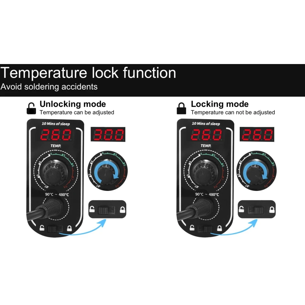 Mlink S1 digitális forrasztóállomás 60W LED kijelzővel és hőmérsékletzárral