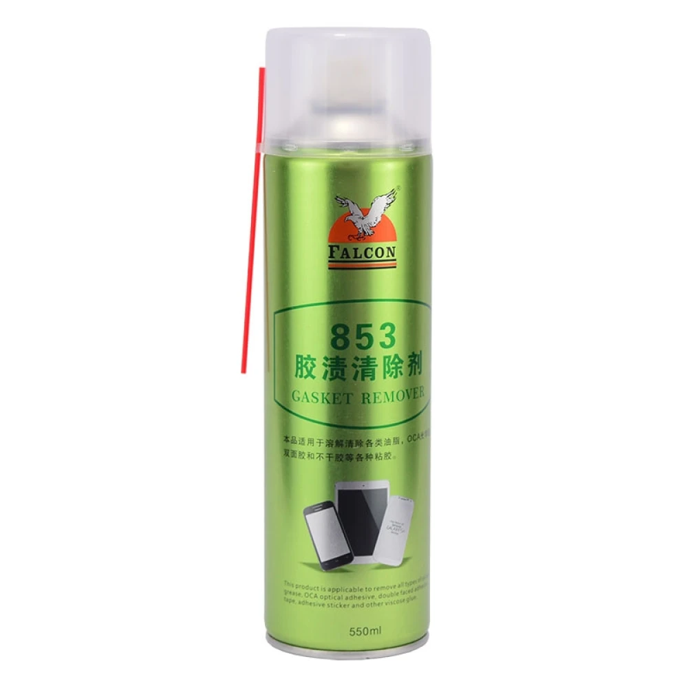 Envase de Falcon 853 spray limpiador para reparación de pantallas de móviles