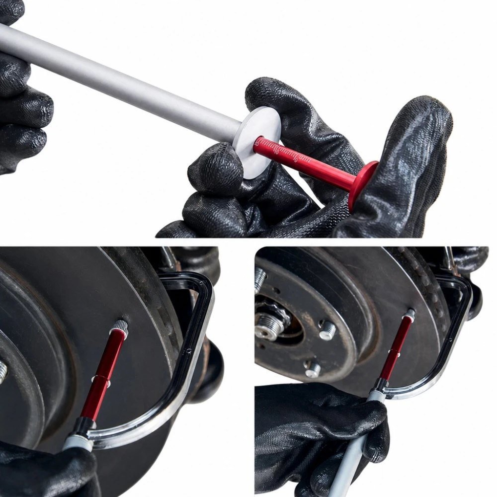 Fékkorong vastagságmérő tolómérő kerék leszerelése nélkül (Brake Disc Thickness Gauge)