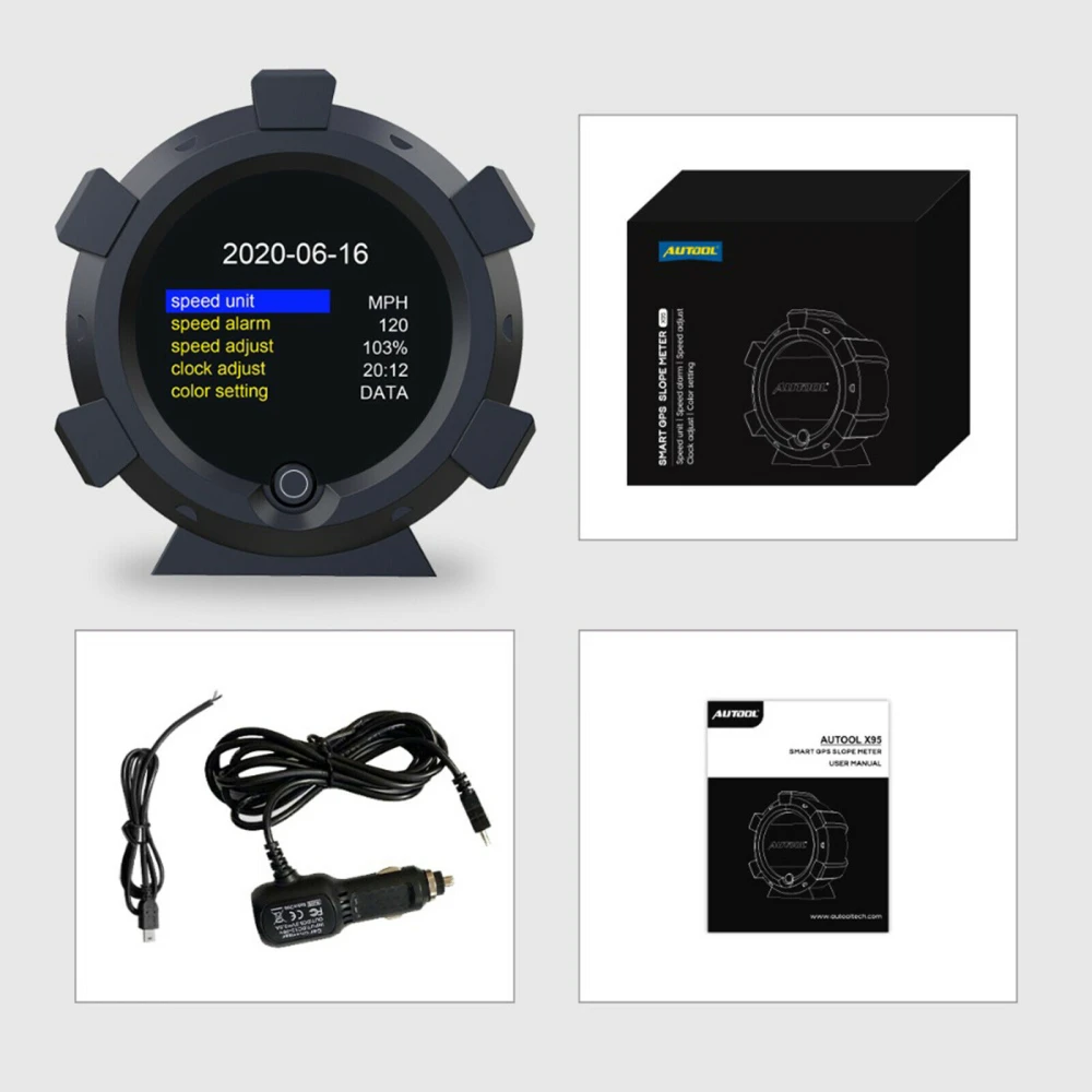 Autool X95 multifunkciós dőlésszögmérő GPS-szel
