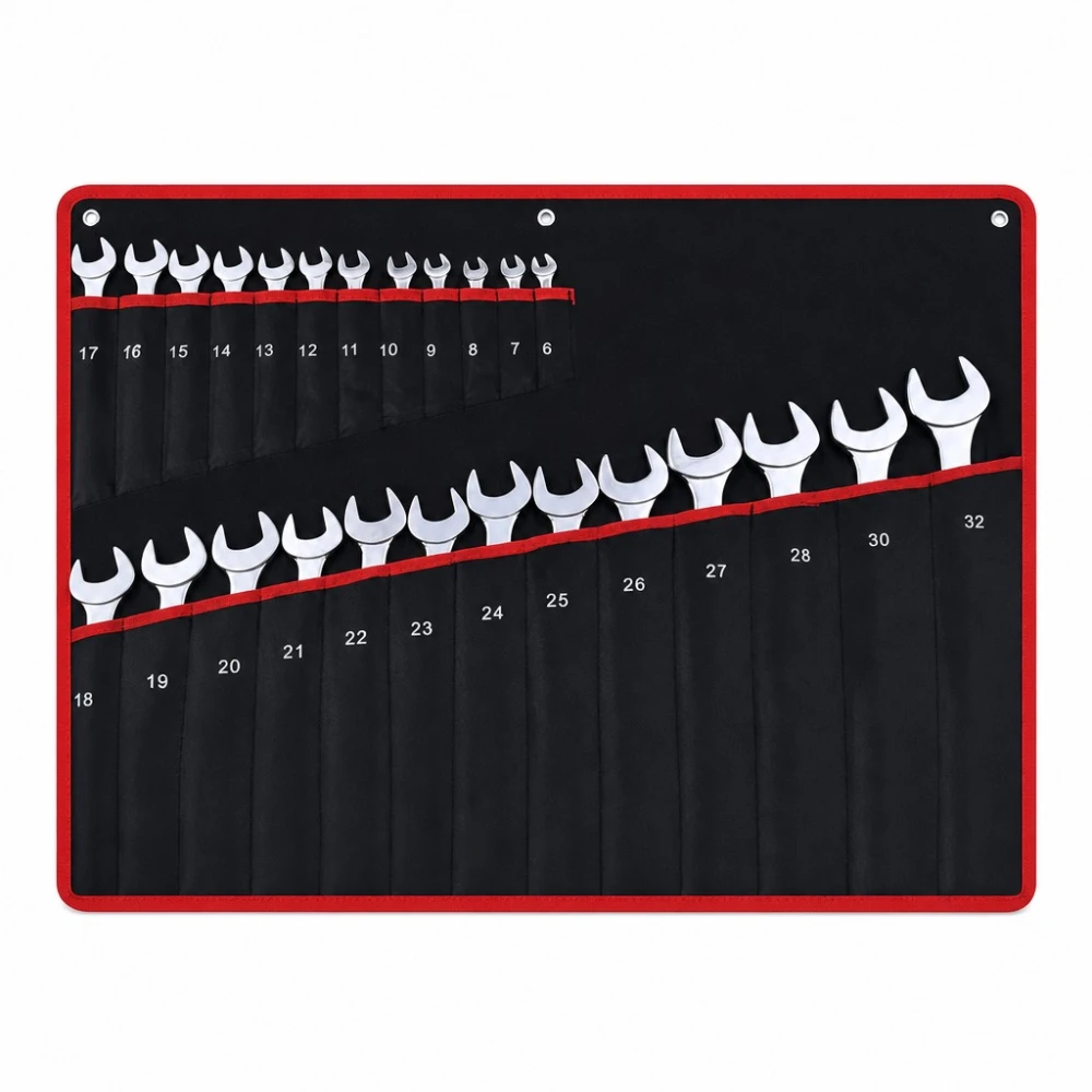 26 részes kombinált csillag-villáskulcs készlet 6-32mm Cr-V acél kofferrel
