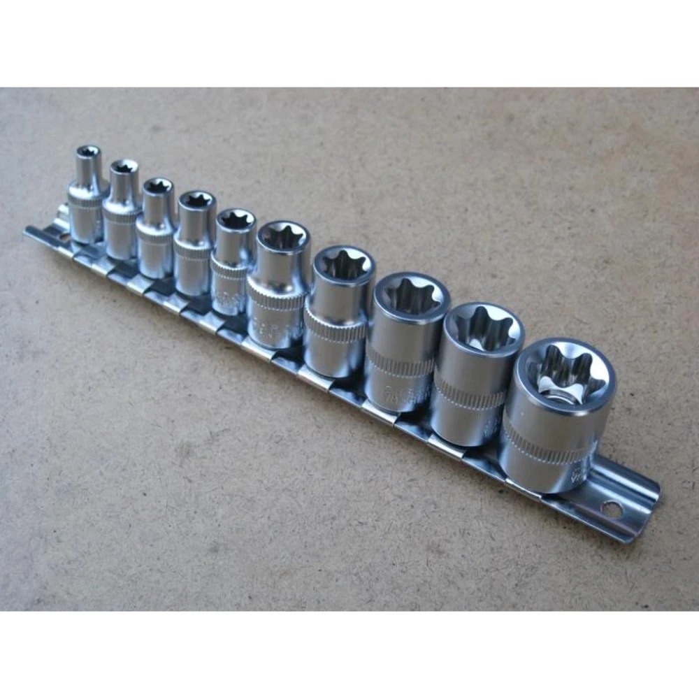 Juego de llaves Torx hembra 1/4 y 3/8 para automoción y taller mecánico