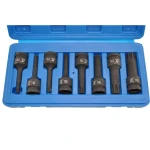 Set de llaves Torx impacto 1/2 T30-T80 con acabado fosfato negro