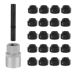 Detalle de vasos antirrobo para ruedas BMW en el kit de 22 piezas