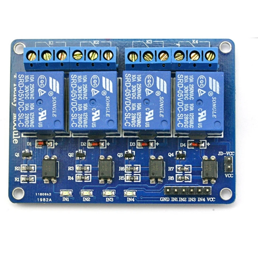 Kompatibilis 4 csatornás 5V relémodul Arduinohoz