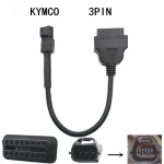 Cable adaptador Kymco 3Pin a 16Pin OBD2 para motos en taller